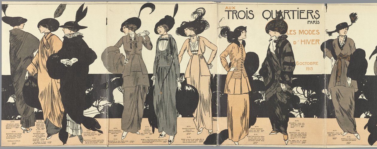 Paris'te Three Quarters Paris, Kış Modası 6 Ekim 1913 by Paul Méras