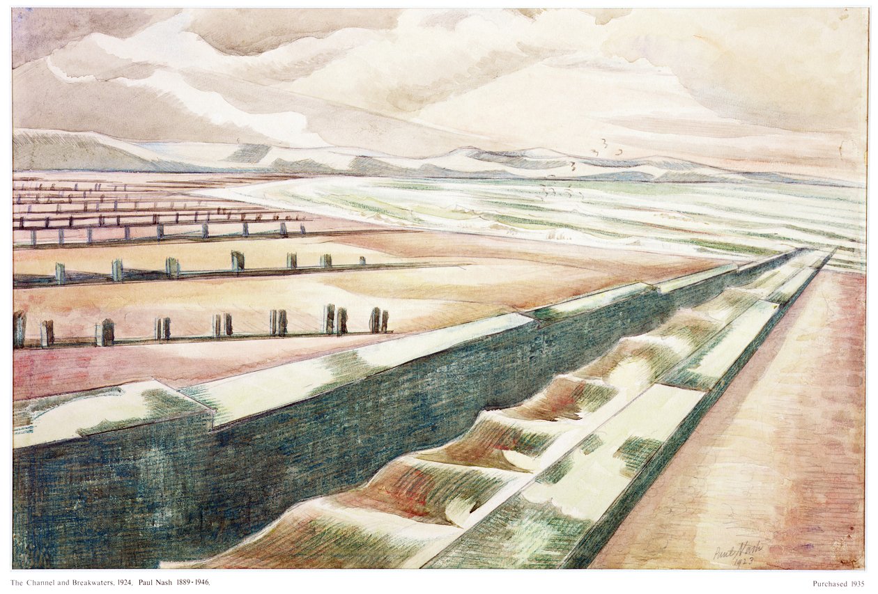 Kanal ve Dalgakıran by Paul Nash