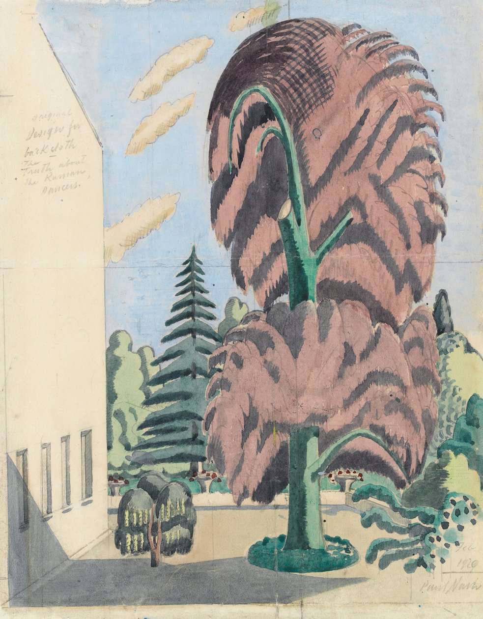 Backcloth için tasarım, Rus Dansçıları Hakkındaki Gerçek by Paul Nash