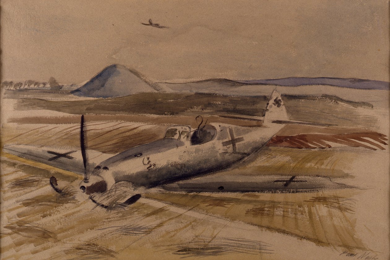Öğleden Sonra Karşılaşma, 1940 dolayları (kağıt üzerine suluboya) by Paul Nash