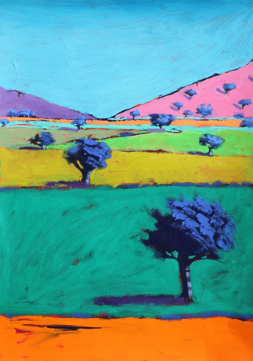 Berrow Down, 2021 (kağıt üzerine akrilik) by Paul Powis
