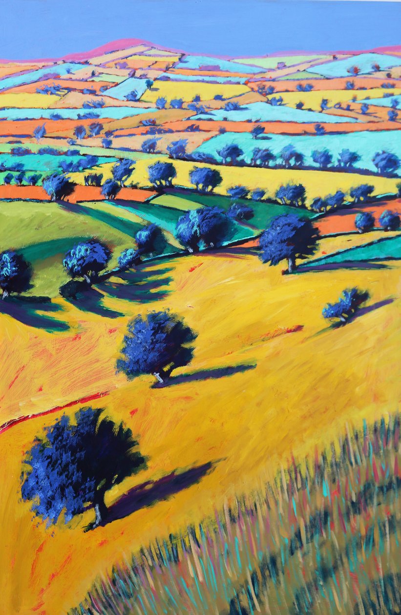 Cotswold Vadisi, 2021 (tahta üzerine akrilik) by Paul Powis