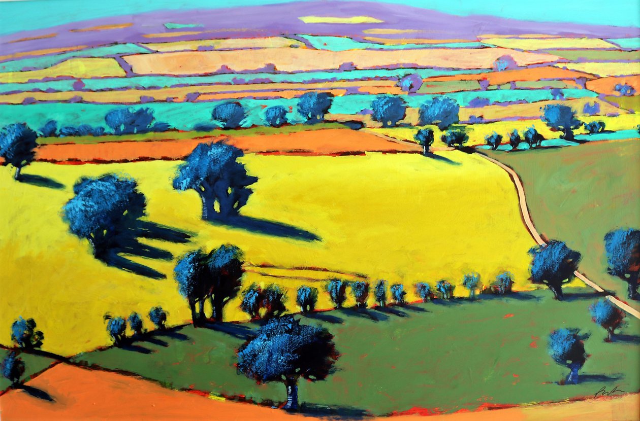 Cotswold Way (gemide akrilik) by Paul Powis
