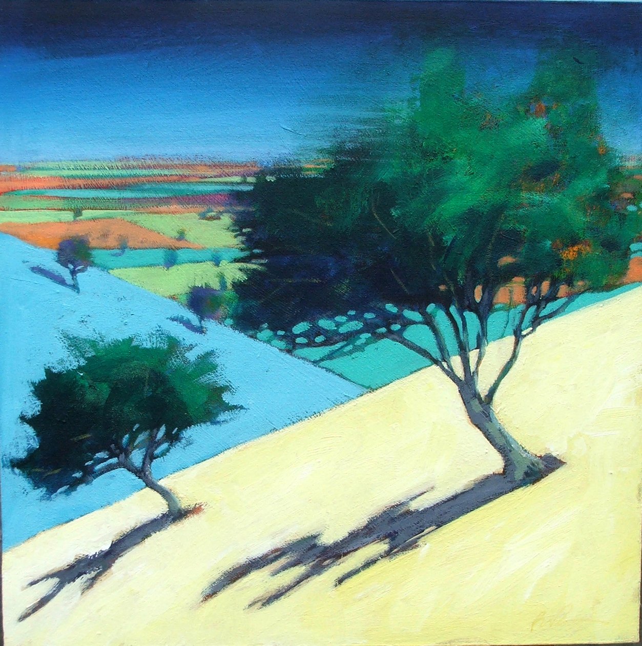 Hillside (kart üzerinde akrilik) by Paul Powis