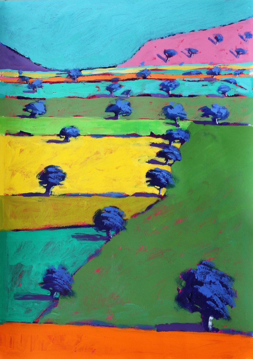 Hollybush, 2021 (kağıt üzerine akrilik) by Paul Powis