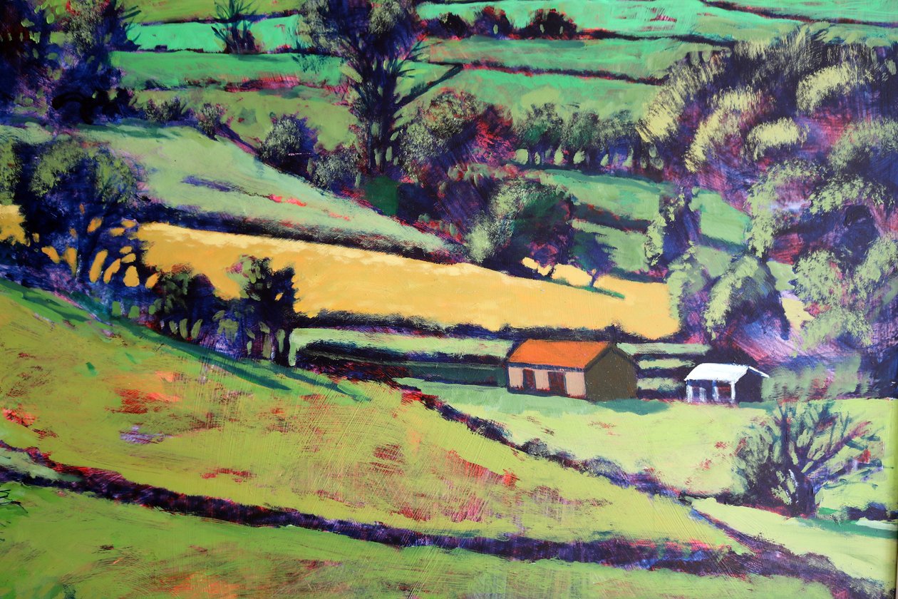 Pentre yakın çekim, 2019 (gemide akrilik) by Paul Powis