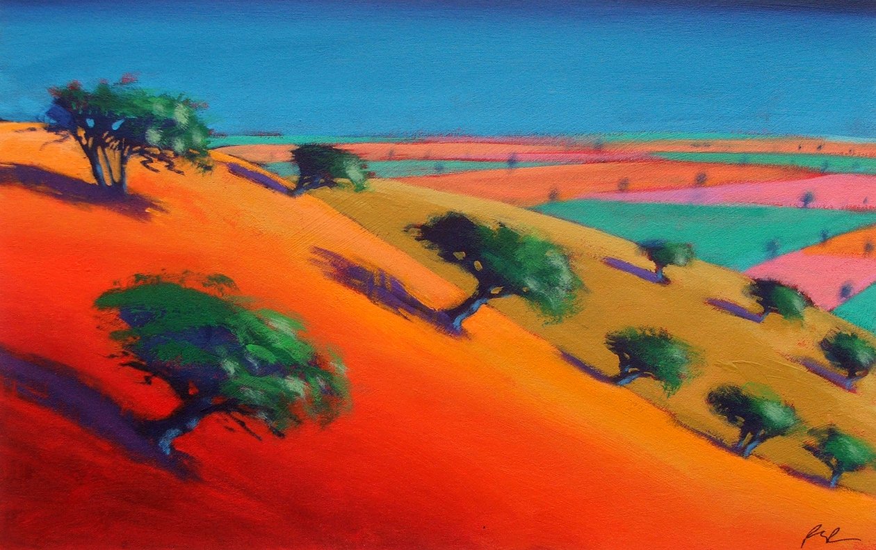 Ragged Stone Hill (tuval üzerine akrilik) by Paul Powis