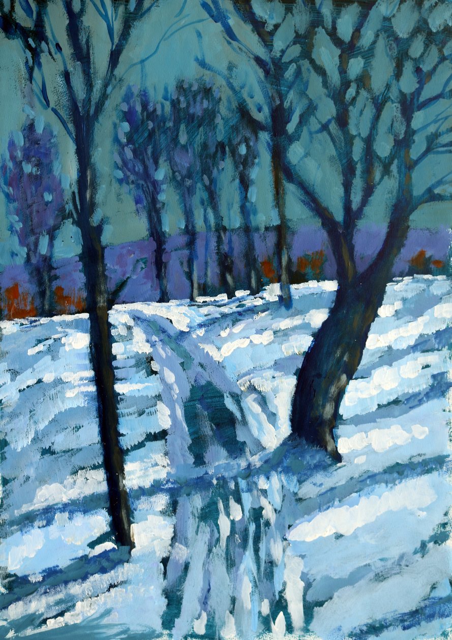 Snow,2015,(kağıt üzerine akrilik) by Paul Powis