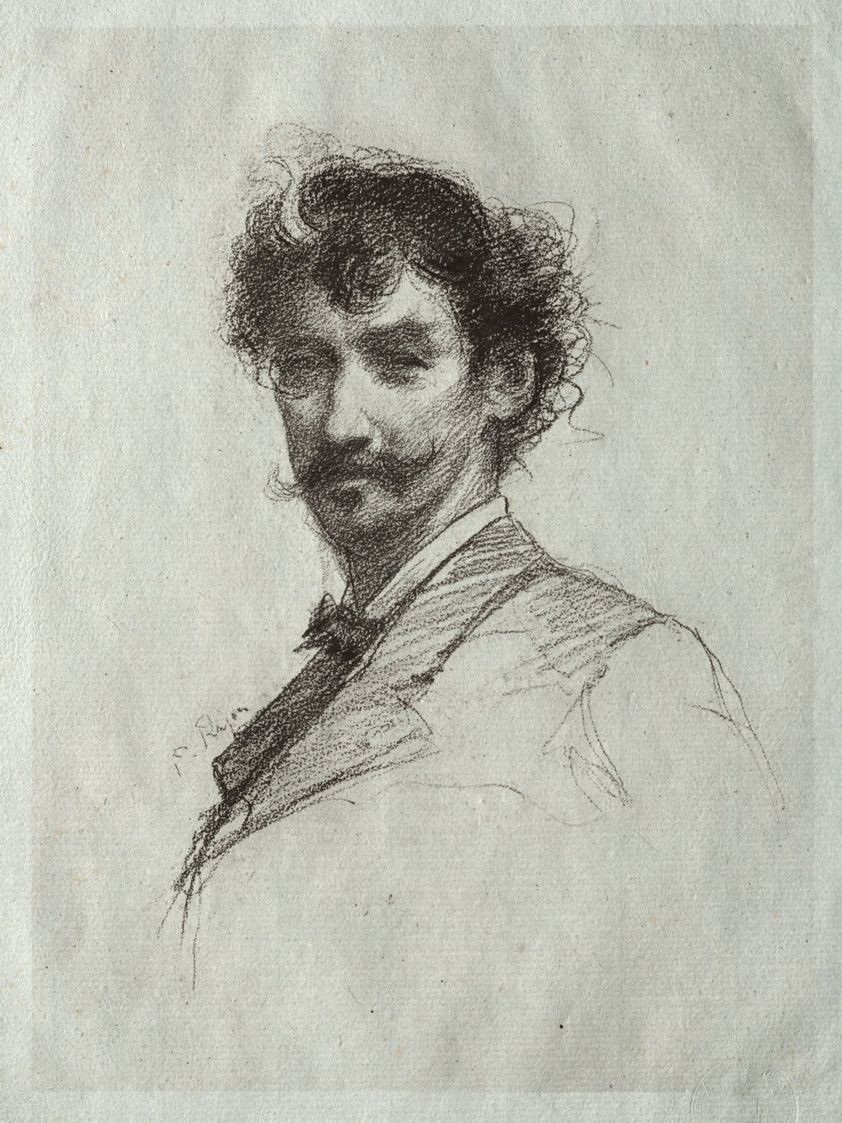 Beyaz Kilit ve Monocle ile James McNeill Whistler by Paul Rajon