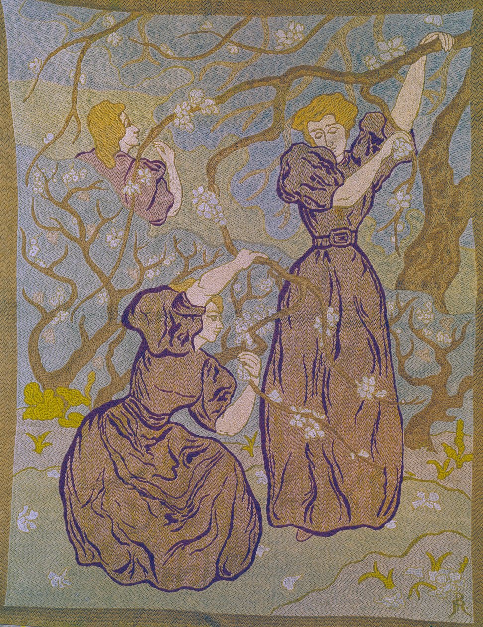 Bir Ağacın Altında İki Kadın Bloom Goblen, Paul Ranson (1864-1909) 20. yüzyıl Koleksiyonu Michel Ranson by Paul Elie Ranson