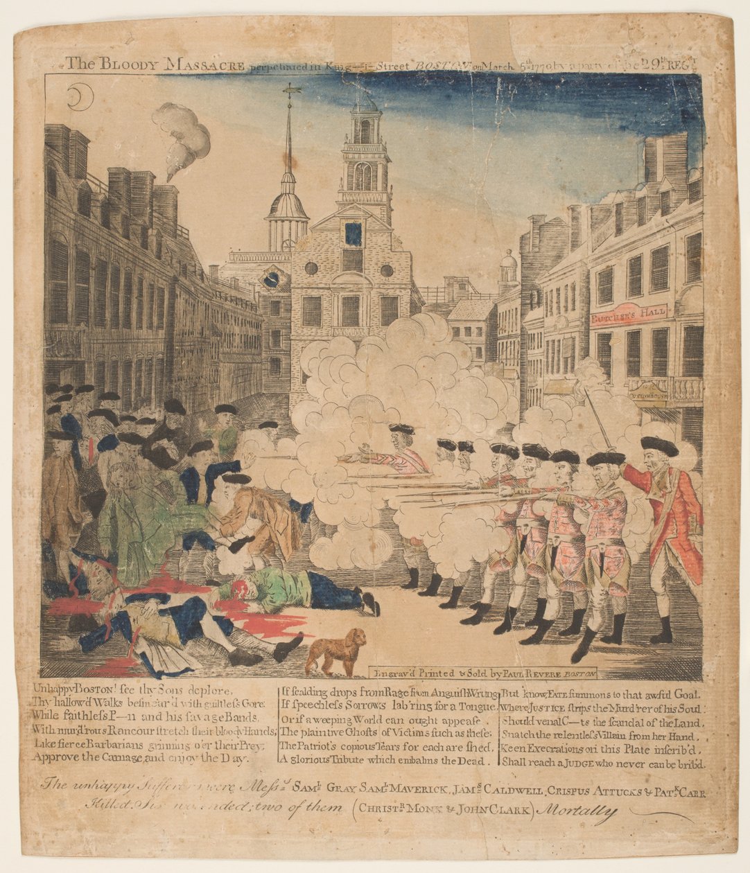 Boston Katliamı, 5 Mart 1770 by Paul Revere