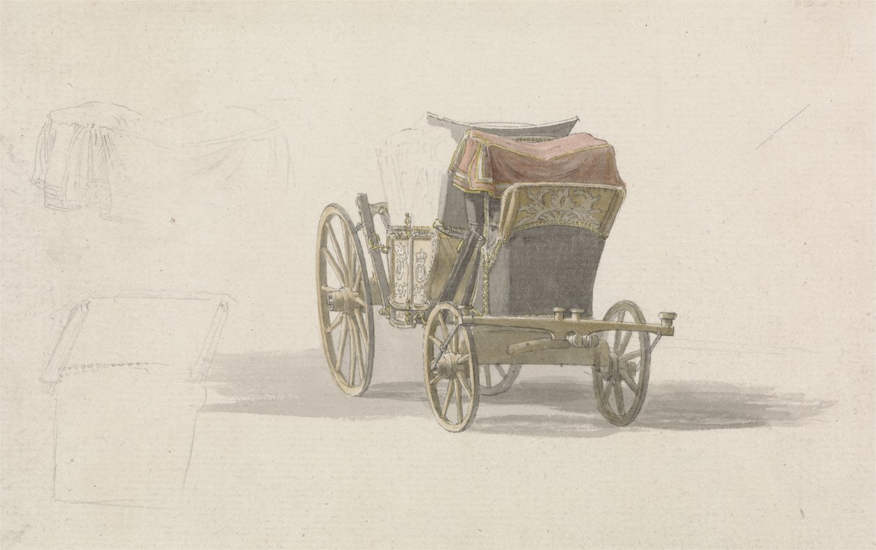 Kraliyet Arması olan Bir Antrenör, c.1764 (kalem ve kağıt üzerinde w/c) by Paul Sandby