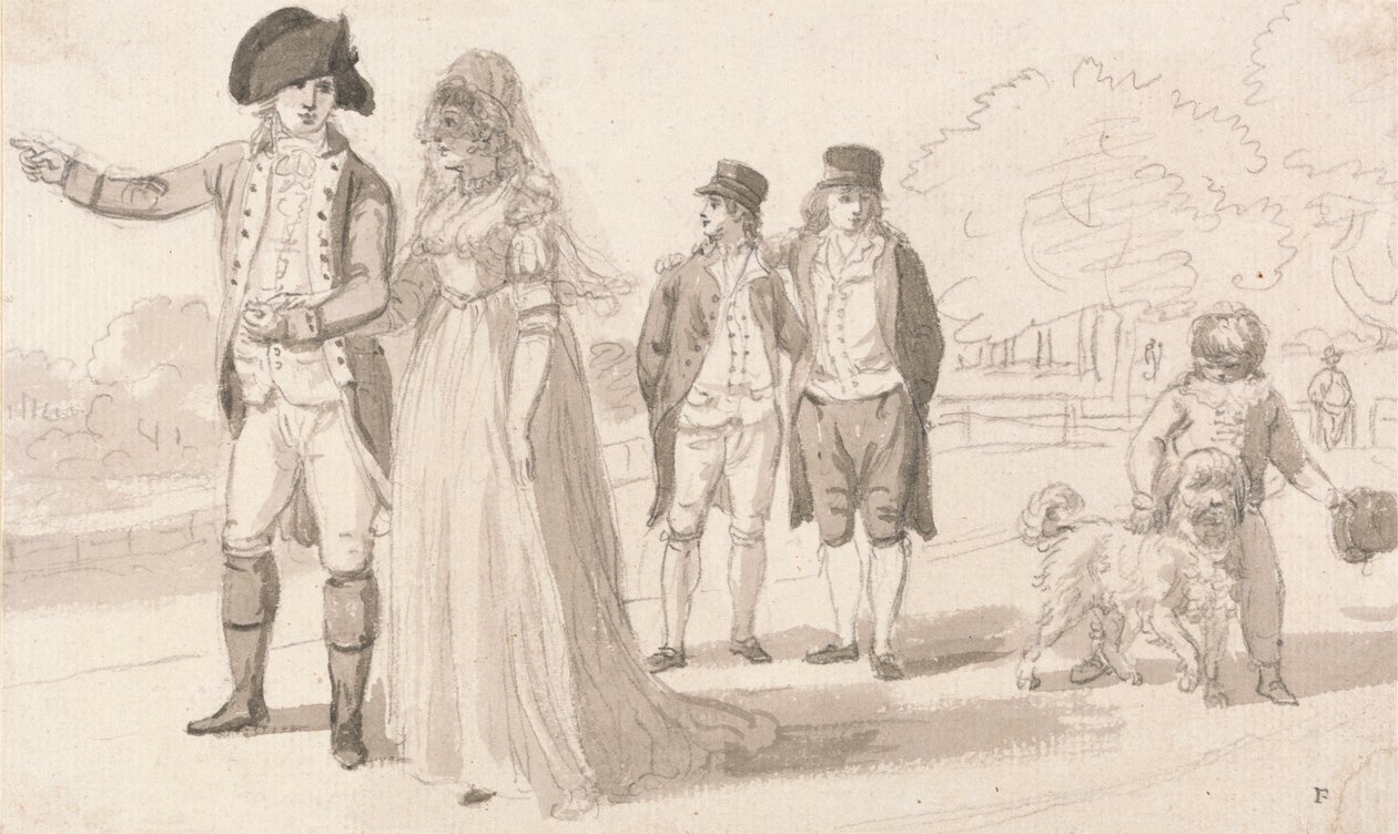 Hyde Park'ta Bir Aile by Paul Sandby