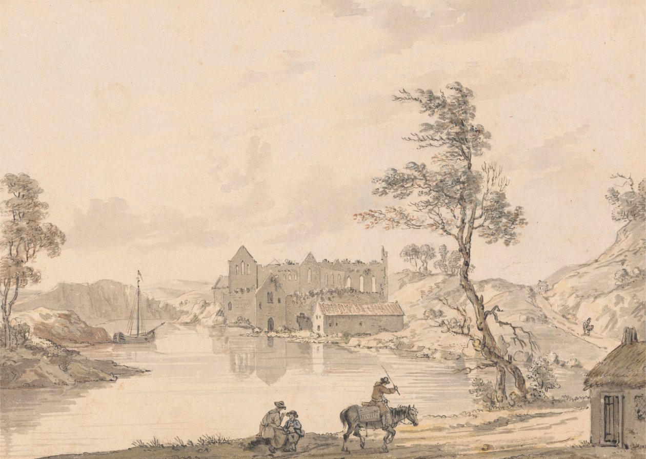 Limerick yakınlarındaki Askeaton Manastırı, İrlanda, Deel Nehri üzerinde by Paul Sandby