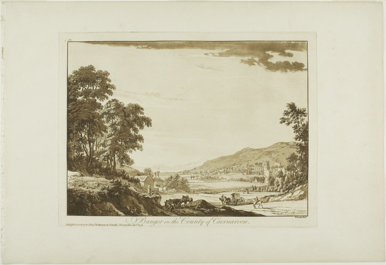Bangor, Caernarvon İlçesinde by Paul Sandby