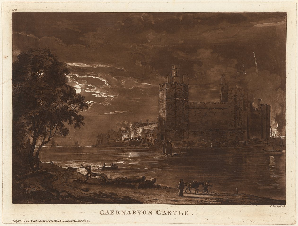 Caernarvon Kalesi (Gece) by Paul Sandby