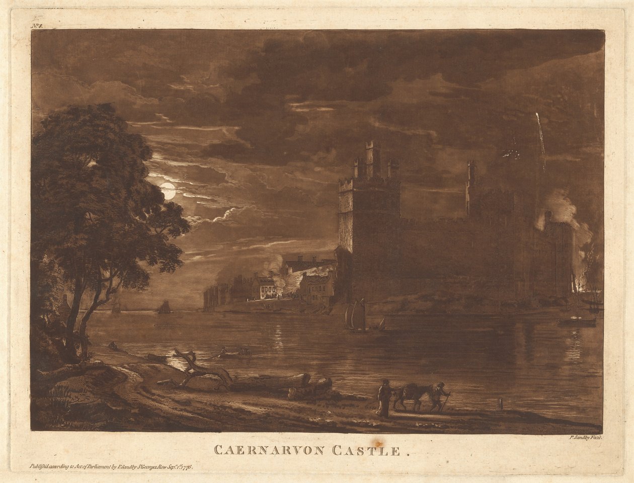Caernarvon Kalesi (Gece) by Paul Sandby