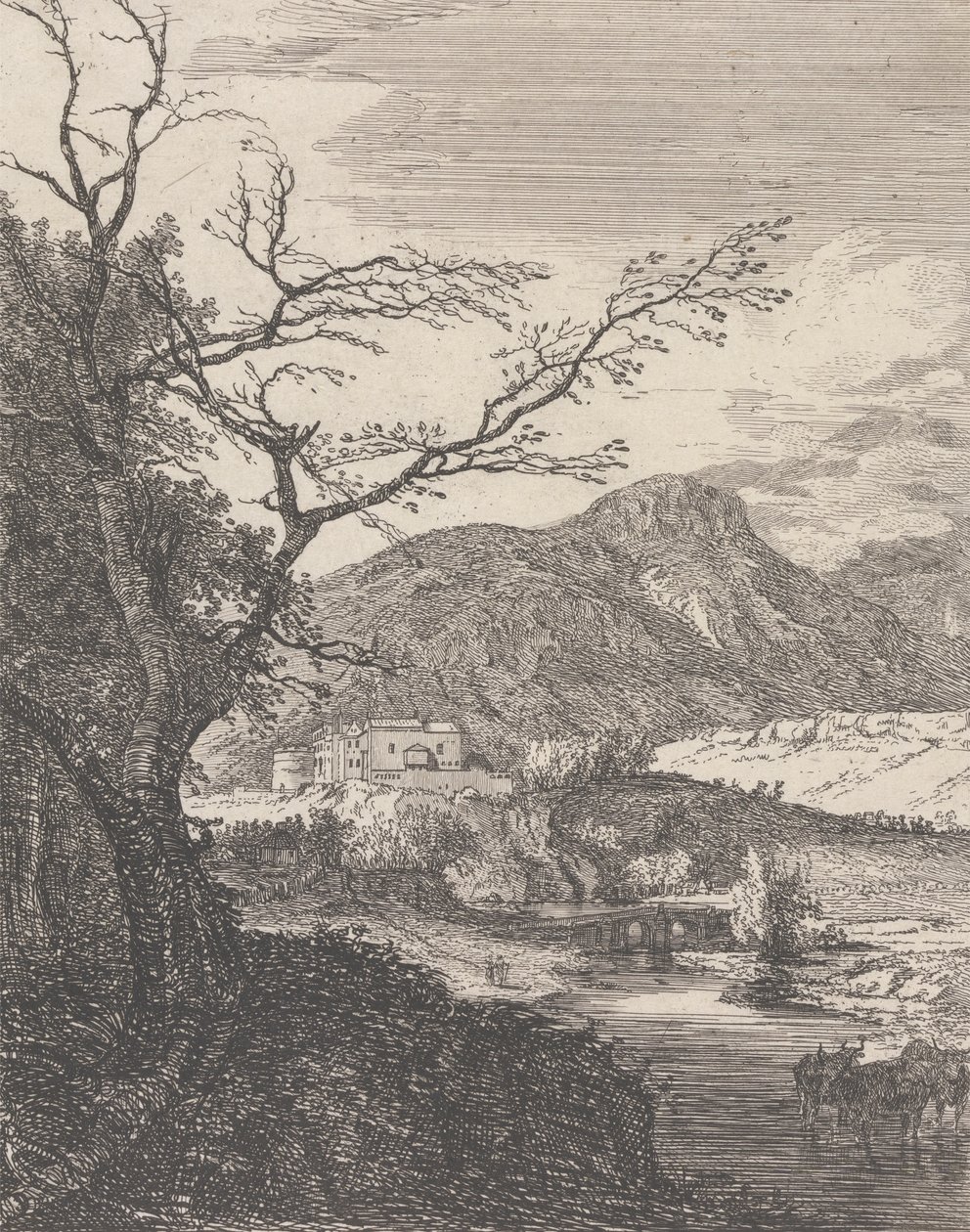 Edinburgh Kalesi ve Arthur'un Koltuğu ile Capriccio by Paul Sandby