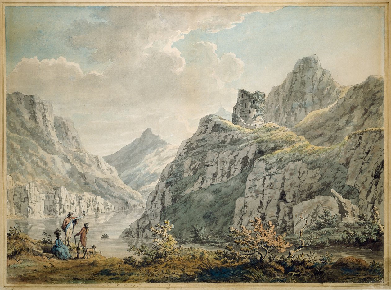 Dolbardarn Kalesi ve Llanberris Gölü, 1764 by Paul Sandby