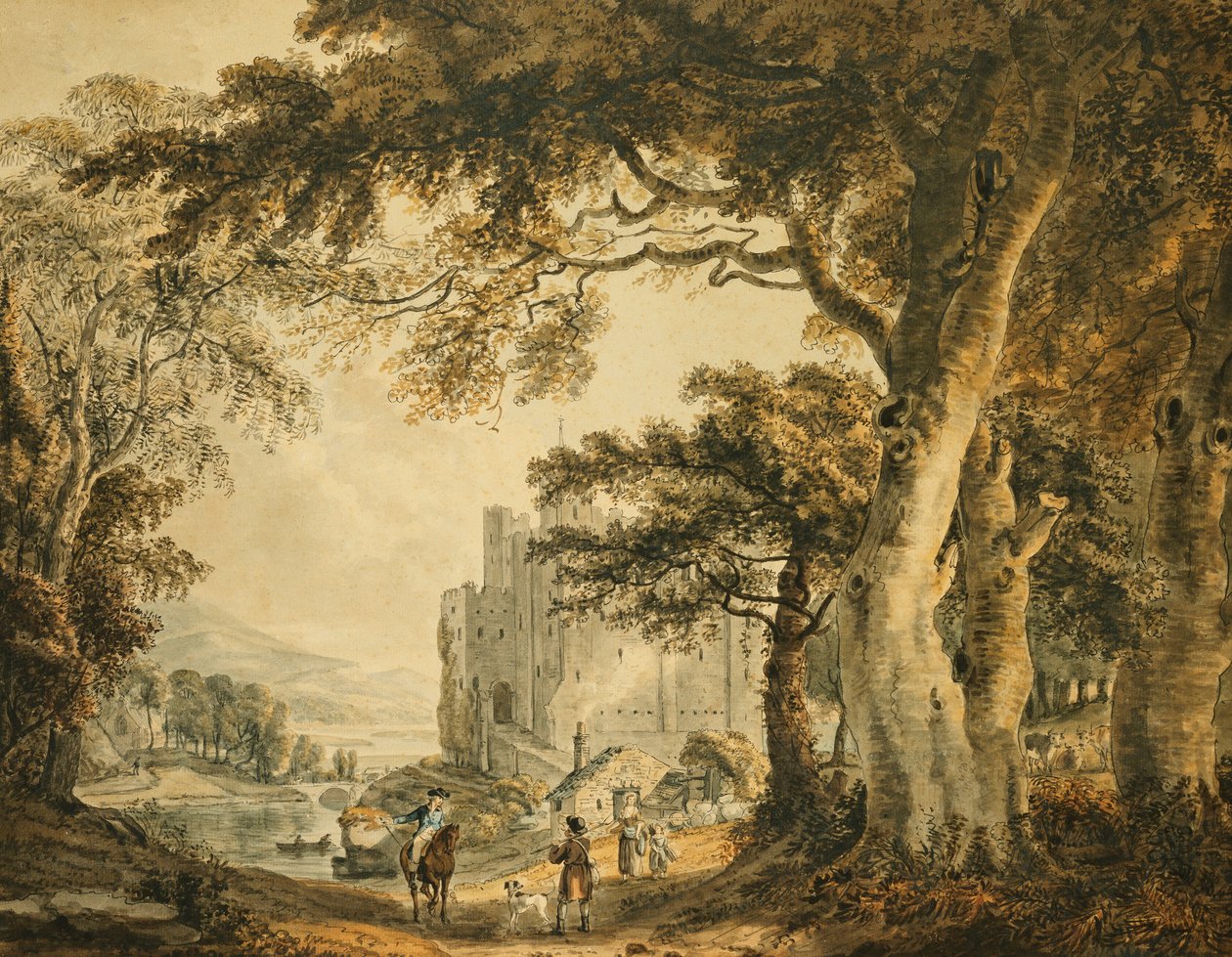 Rochester Kalesinden Önce Bir Yolda Figürler, by Paul Sandby