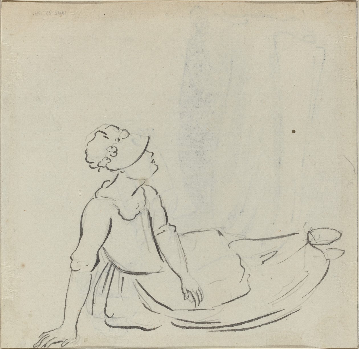 Bonnet Yatan Kız [verso] by Paul Sandby