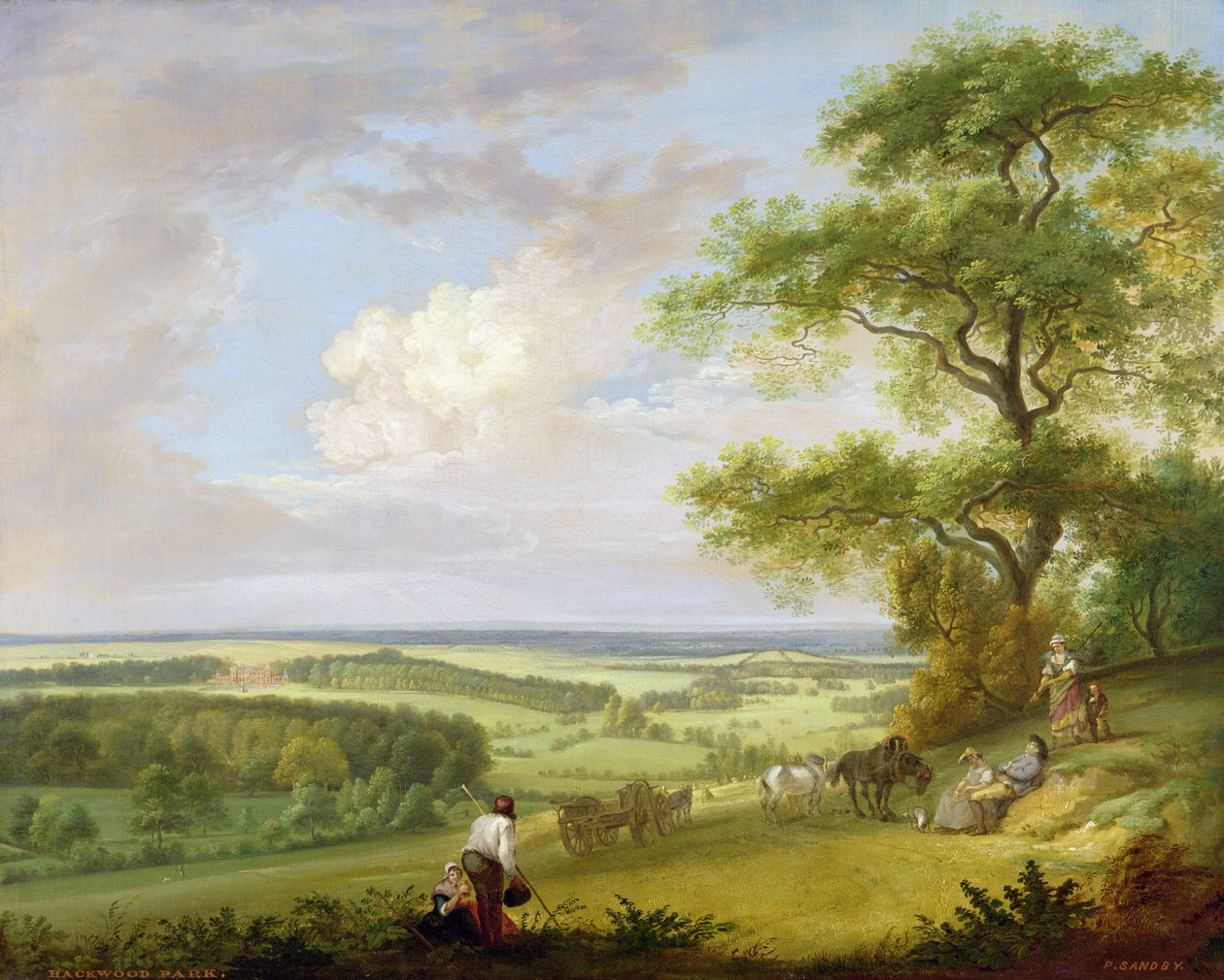 Hackwood Park, Hampshire (tuval üzerine yağlı boya) by Paul Sandby