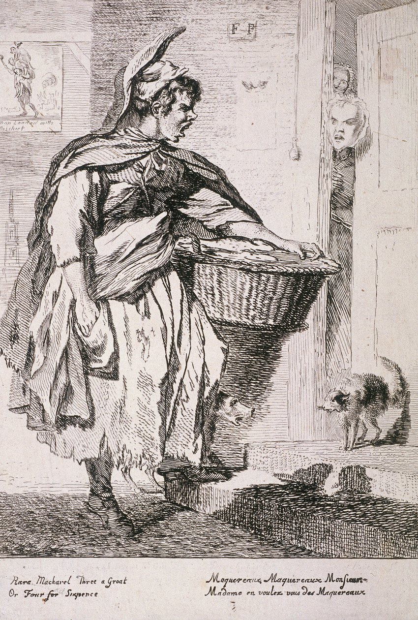 Uskumru satıcısı, Cries of London, 1760 by Paul Sandby
