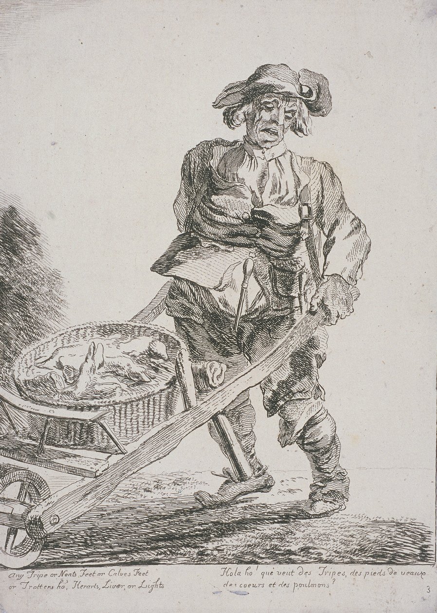 Sakatat satıcısı, Cries of London, 1760 by Paul Sandby