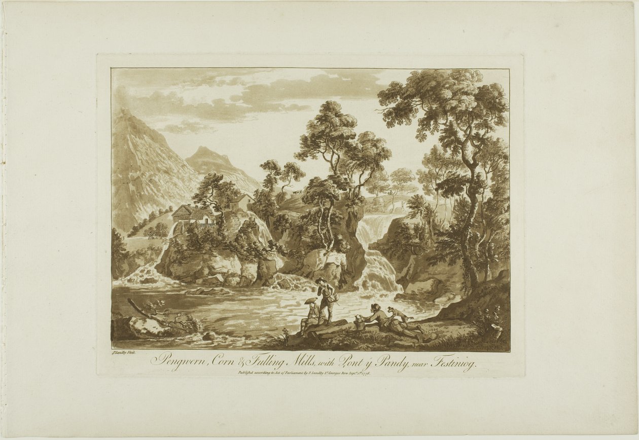 Pengeran Mısır ve Dolum Değirmenleri, Pont y Pandy ile, Ffestiniog Yakınında by Paul Sandby