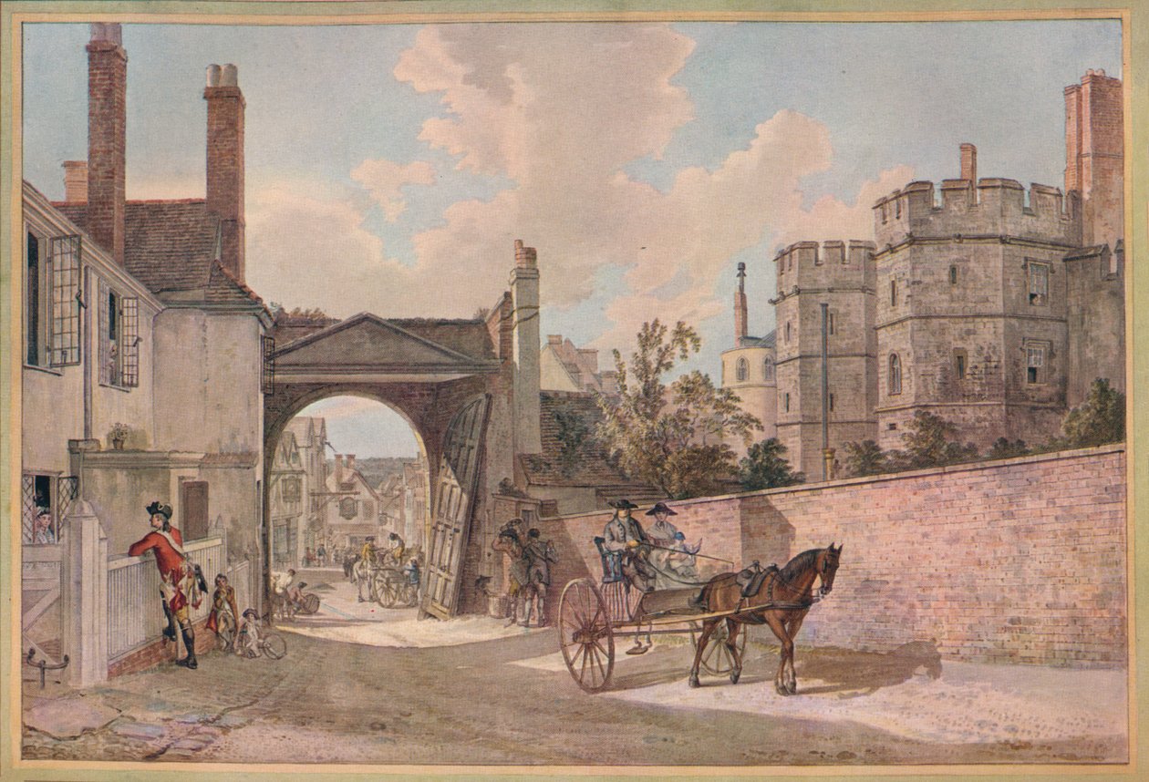 Kraliçe Elizabeths Geçidi, Windsor Kalesi, c1780 by Paul Sandby