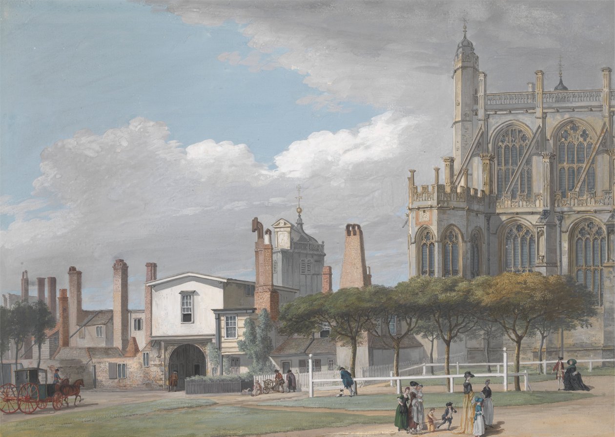 St. George Şapeli, Windsor ve Şarkı Söyleyen Erkekler Manastırı'nın Girişi by Paul Sandby