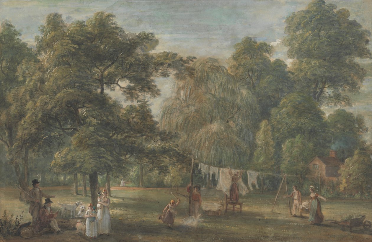 Windsor yakınlarındaki Englefield Green'deki Thomas Sandby'nin Evi'nin Bahçesi by Paul Sandby