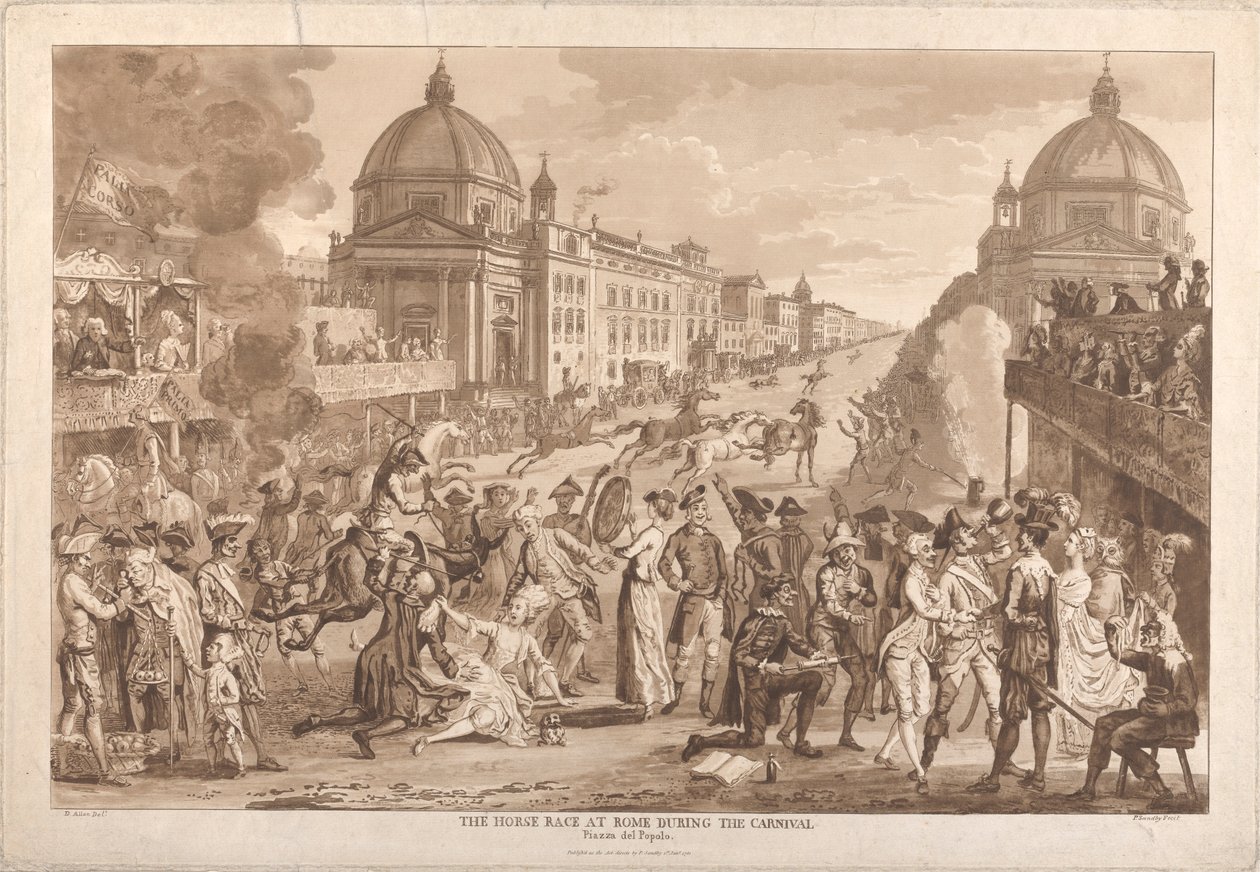 Karnaval Sırasında Roma'da At Yarışı by Paul Sandby