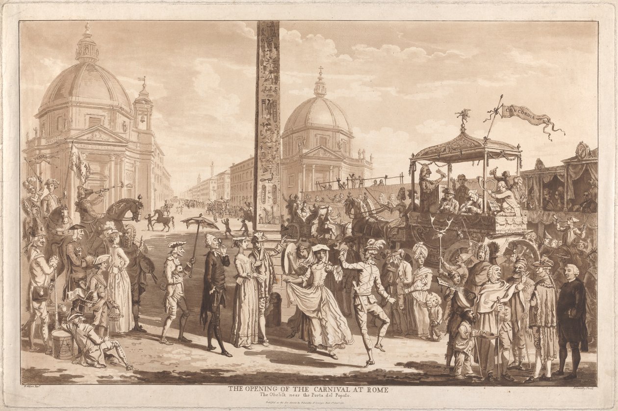 Karnavalın Roma'da Açılışı by Paul Sandby