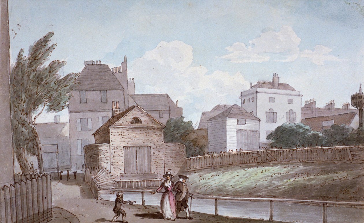Thatched House Inn ve New River, Islington, Londra, c1790. by Paul Sandby