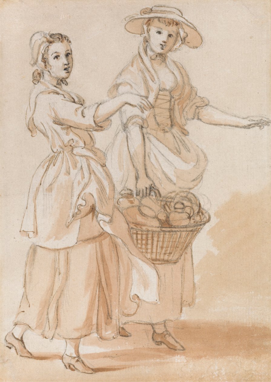 Sepet Taşıyan İki Kız by Paul Sandby
