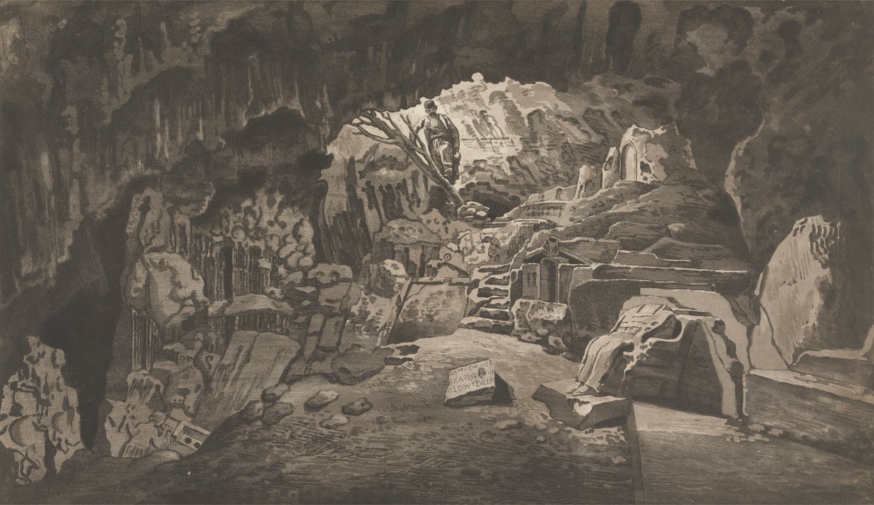 Doğu Akdeniz'den Manzaralar: Kutsal Archidamus Mağarası by Paul Sandby