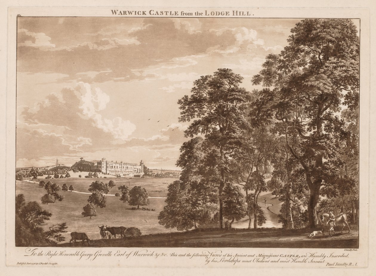Warwick Kalesi'nin Görünümleri: Lodge Hill'den Warwick Kalesi by Paul Sandby