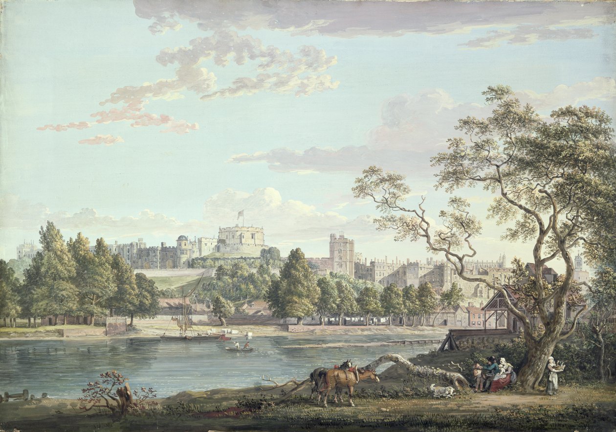 Thames'in karşısından Windsor Kalesi (kağıt üzerine kurşun kalem üzerine gövde rengi) by Paul Sandby