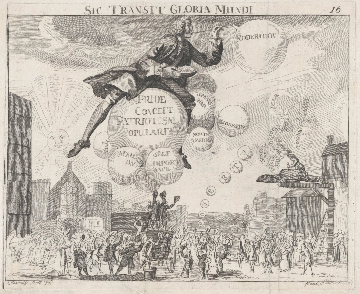 Böylece Dünyanın Zaferi geçer, ca. 1762., yakl. 1762 by Paul Sandwich