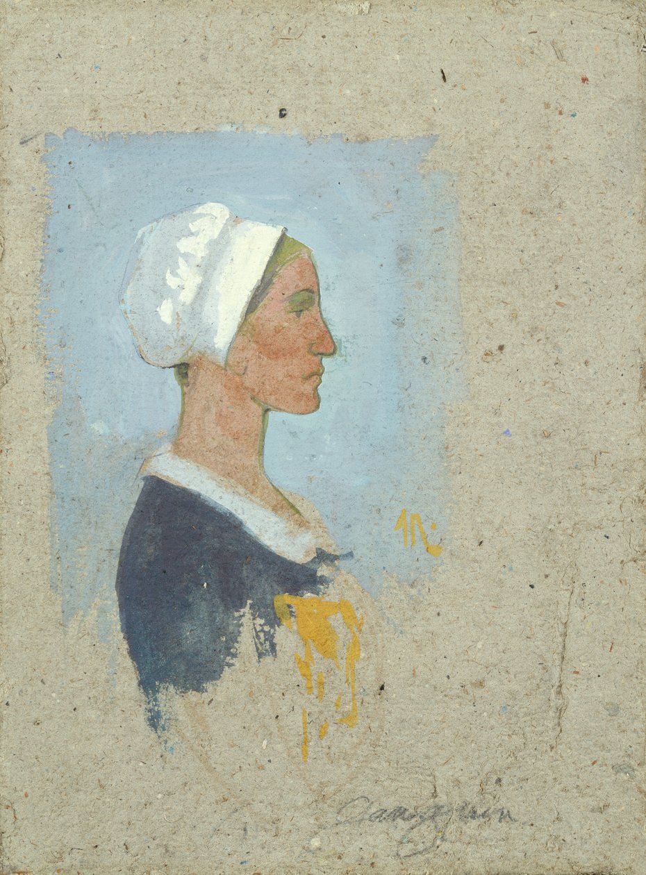 Bir Breton Köylü Kadını (gemide guaj boya) by Paul Sérusier