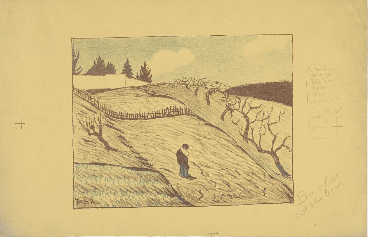 La fin du jour (Günün Sonu) 1893 (renkli lito) by Paul Sérusier