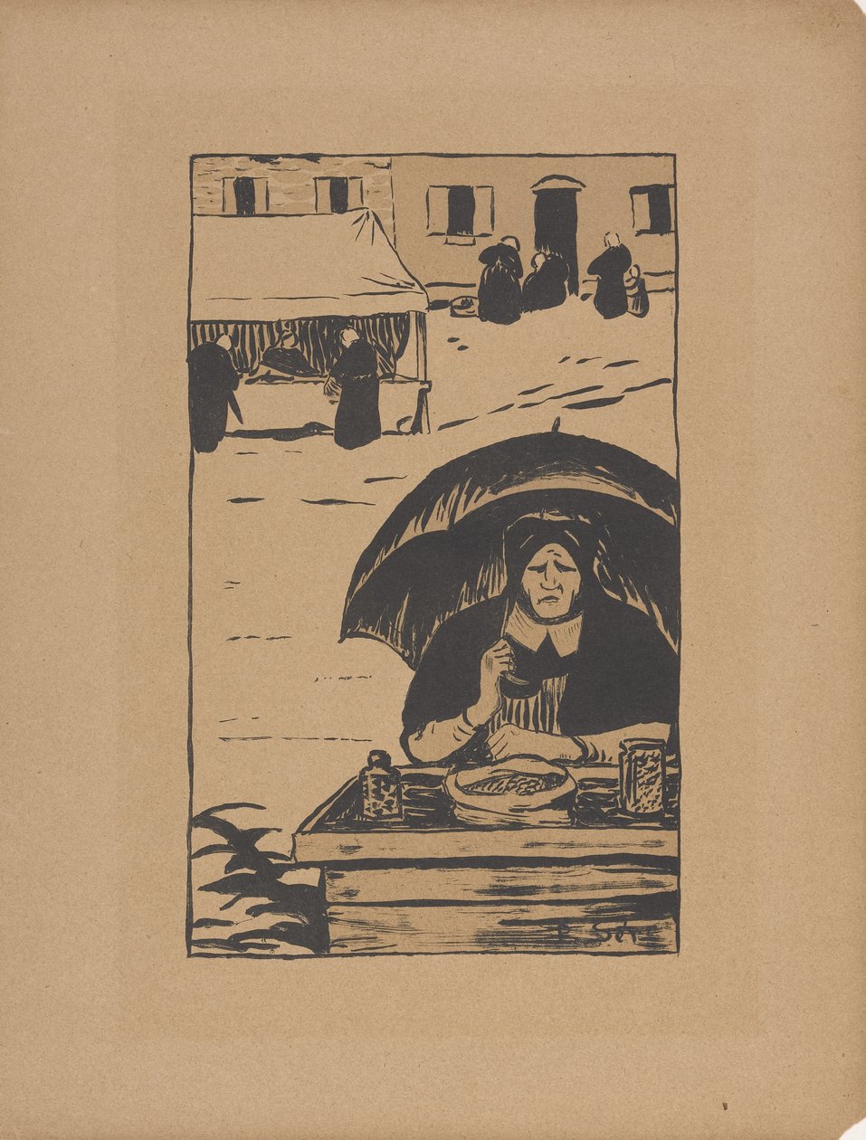 Sokak Satıcısı 1895 (renkli lito) by Paul Sérusier