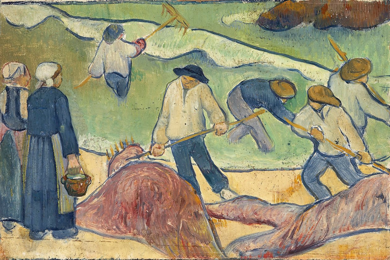 Tang balıkçıları ile küçük manzara, Serusier, Paul (1864-1927). Karton üzerine yağlı boya, c. 1889. Ebat : 21,9x33,2 cm. Staedtische Galerie im Staedelschen Kunstinstitut, Frankfurt am Main by Paul Sérusier