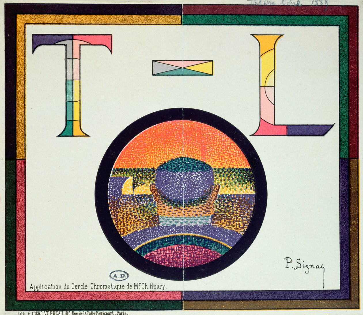 Charles Henry'nin 'Cercle Chromatique' uygulaması, 1889 by Paul Signac