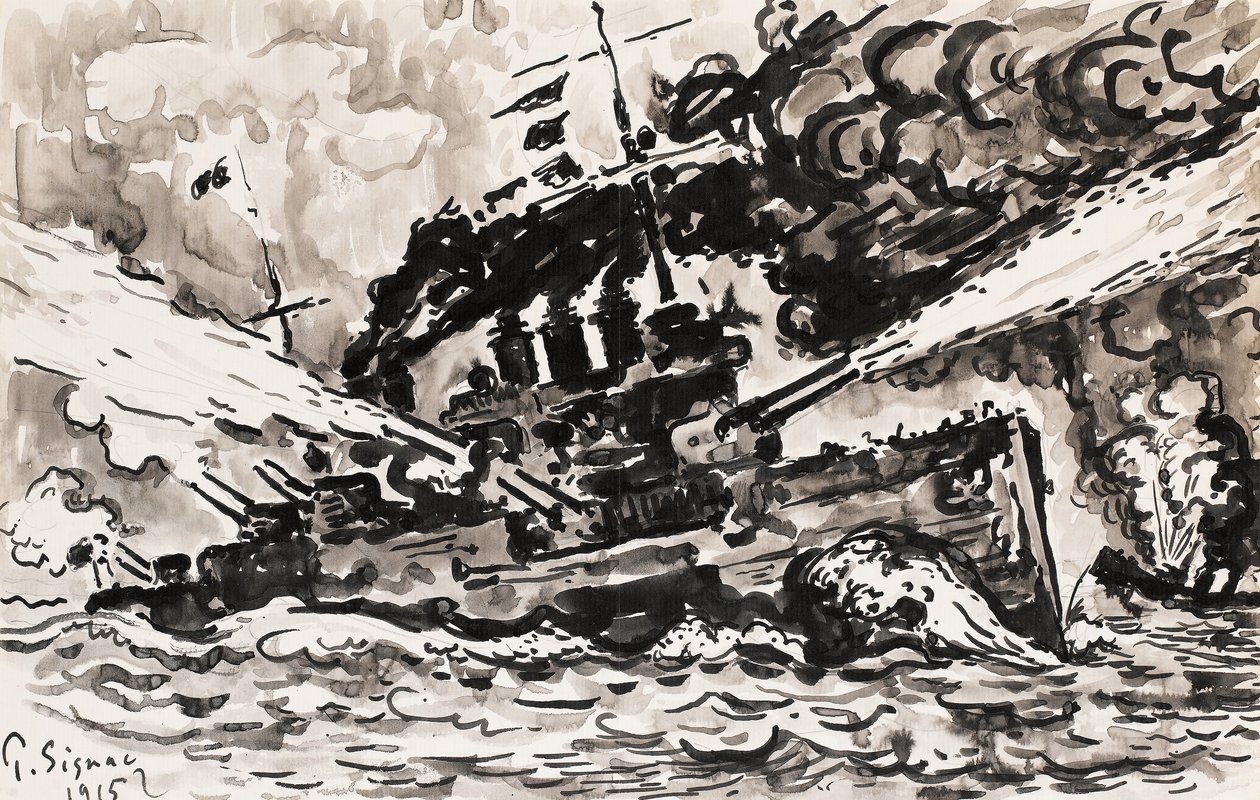 savaş gemisi savaşçısı by Paul Signac