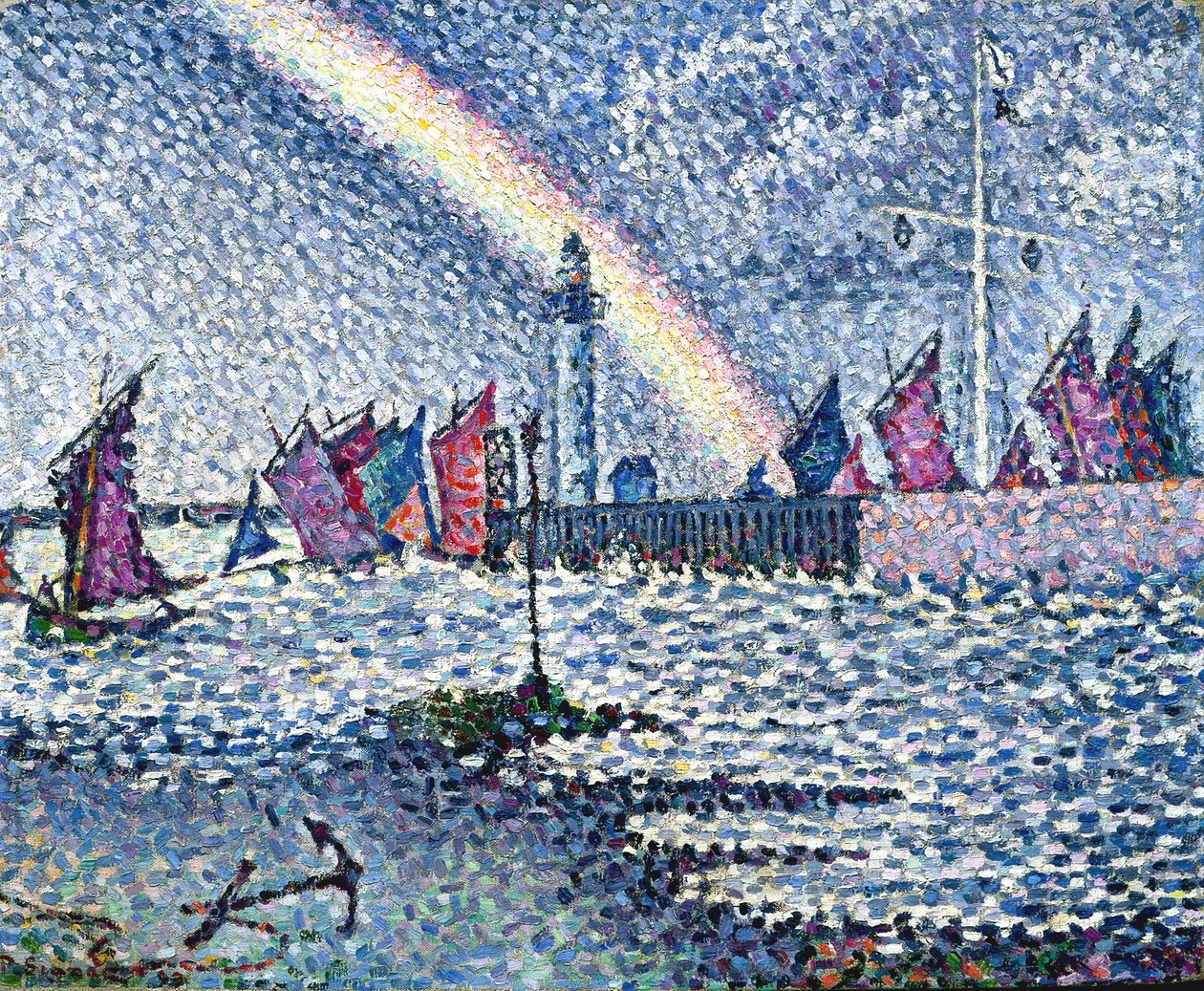 Honfleur Limanı'na Giriş (tuval üzerine yağlıboya) by Paul Signac