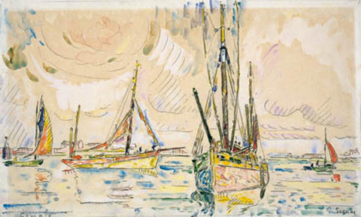 Locmalo limanında balıkçı tekneleri by Paul Signac