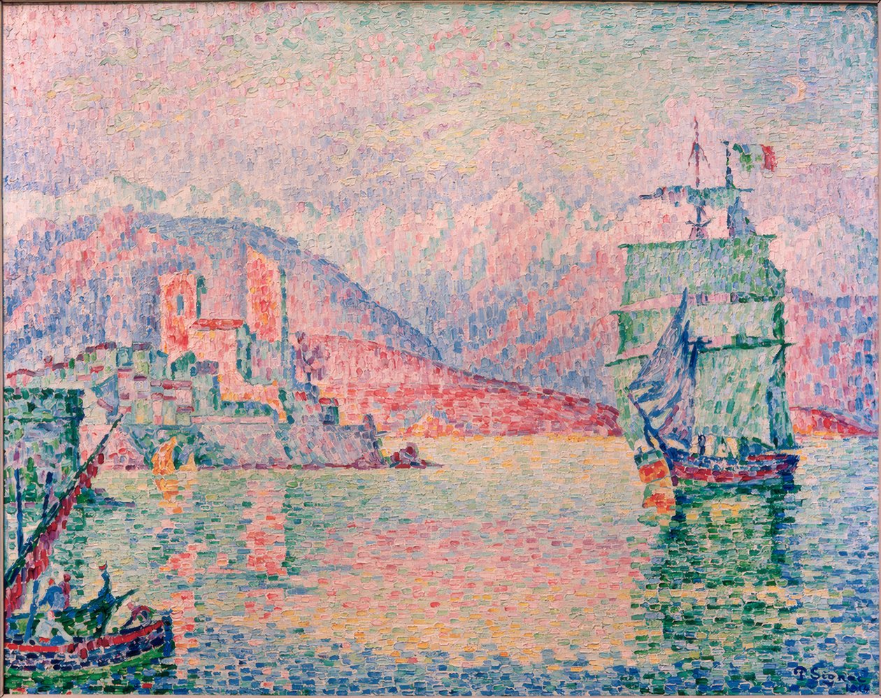 Akşam ışığında Antibes limanı by Paul Signac