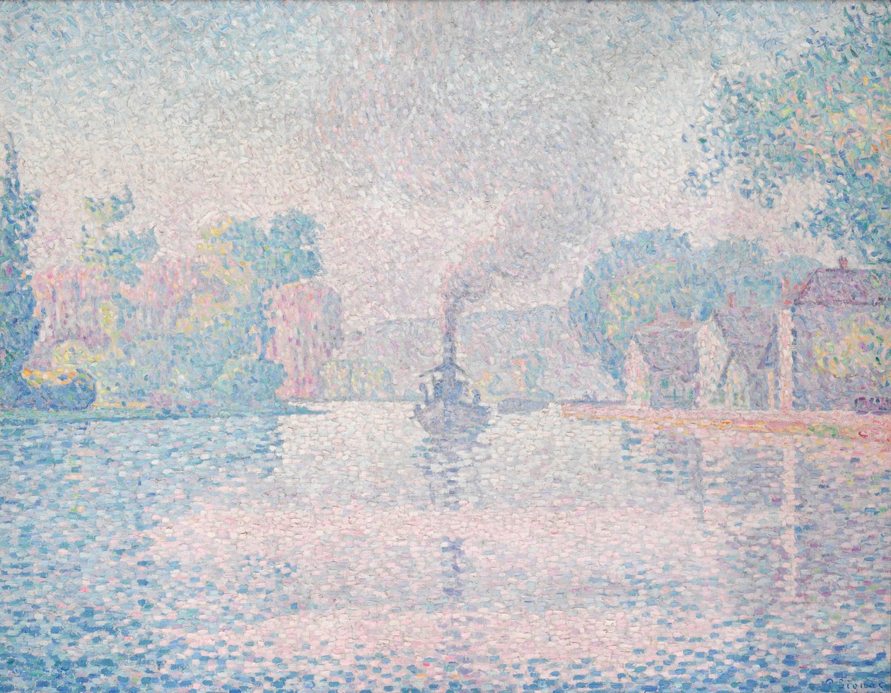 LHirondelle Vapur Seine Samois yakınlarında by Paul Signac